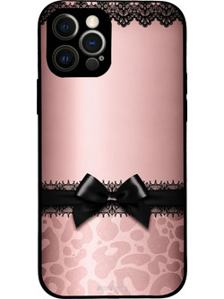 Sonique Diva Series Back Cover Leopard Bow Pink (iPhone 12 Pro)