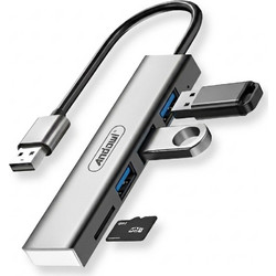 Andowl Q-HU805 USB Hub 3.0 USB-A με 4 Θύρες USB-A / Card Reader