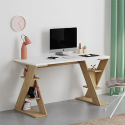 Γραφείο εργασίας χρώμα sapphire oak - λευκό 137x60x75εκ