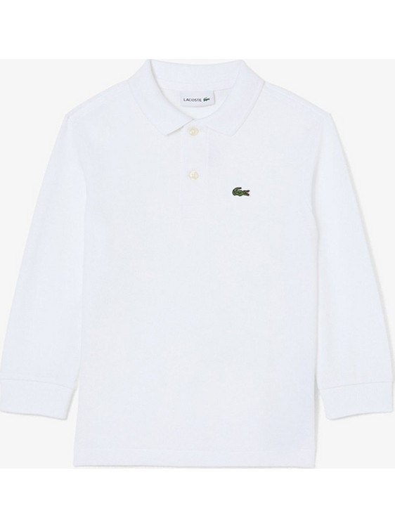 Lacoste Παιδικό Polo Μακρυμάνικο Λευκό 3PJ1542-001