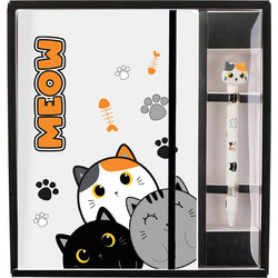 ΣΗΜΕΙΩΜΑΤΑΡΙΟ TOTAL GIFT XL1893 CATS A5 ΛΑΣΤΙΧΟ+ΣΤΥΛΟ