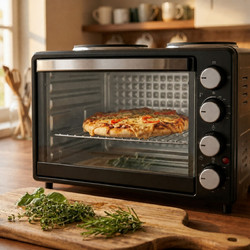 Ηλεκτρικό Φουρνάκι 28L με 2 Εστίες Diamandino 1500W