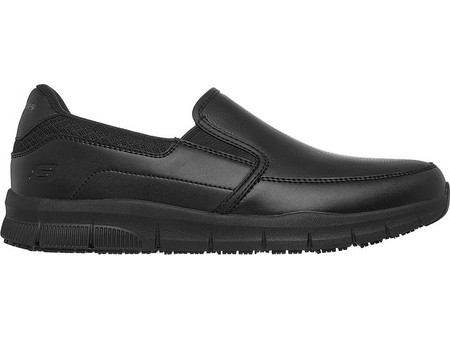 SKECHERS MENS DOUBLE GORE SLIP ON 77157-BLK