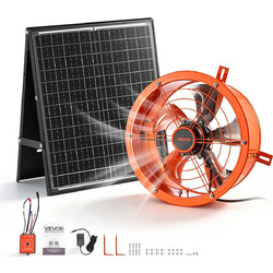 VEVOR Ηλιακός Ανεμιστήρας Σοφίτας Gable Mount 30,5 εκ. 900 CFM, με Θερμοστάτη και Τροφοδοτικό, Πορτοκαλί TYNWZFJG12YCPHBPB001V2