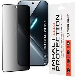 Techsuit - 111D Privacy Full Glue - Xiaomi Poco X8 Pro - Μαύρο (5949419363069)