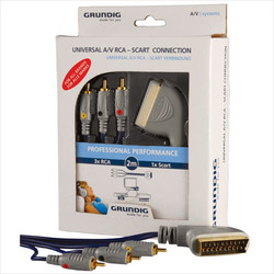 Grundig AV Cable Scart male - 3x RCA male 2m (42166573)