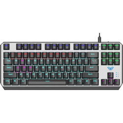 Aula Aegis Μηχανικό Gaming Πληκτρολόγιο TenKeyLess με Custom Blue Διακόπτες RGB Silver