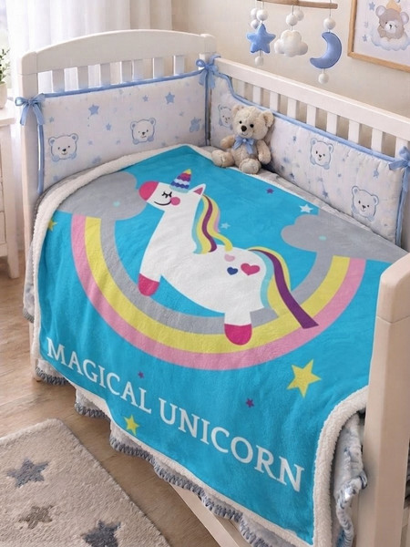 Βρεφική Κουβέρτα Κούνιας Unicorn ParrisHome 110X140