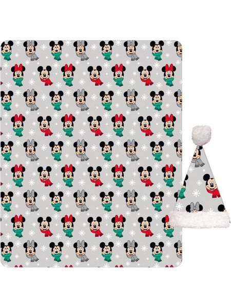 Disney Mickey Noel Minnie Κουβέρτα Fleece 100x140 Κοραλί