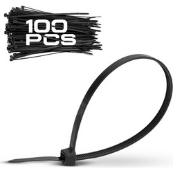 Δετικά 100τμχ 3.6x200mm Μαύρα BORMANN PRO BCR5054 050377