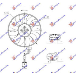 ΒΕΝΤΙΛΑΤΕΡ (ΜΟΤΕΡ+ΦΤΕΡΩΤΗ) 2.5 ΒΕΝΖΙΝΗ (352mm) (400W) (ΑΡΙΣΤΕΡΟ) (NRF) για AUDI A3 3D/SPORTBACK 2016-2020 (8V1/8VK/8VA/8VF)