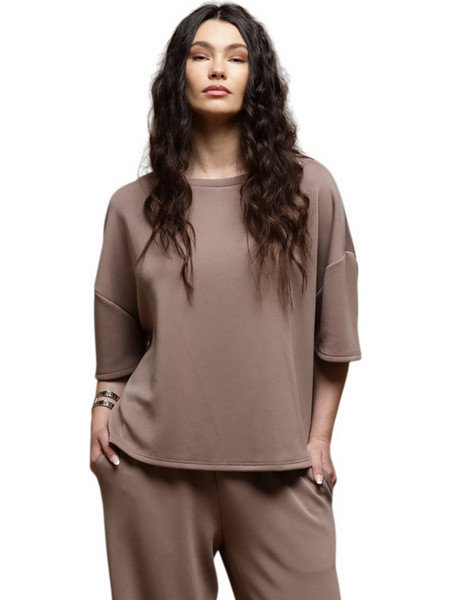TAG W PILAR T-SHIRT - TWFW260099-WARM TAUPE BROWN