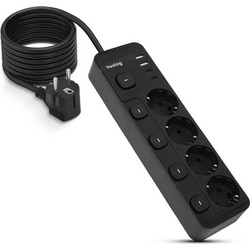 ΠΟΛΥΜΠΡΙΖΟ HUSLONG POWERZONE 4 ΘΕΣΕΩΝ + 4 ΘΗΡΕΣ USB (2 USB A+ 2USB C)