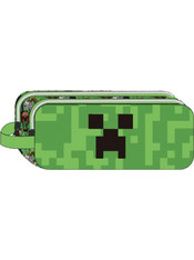 Minecraft Face Παιδική Κασετίνα με 2 Θήκες 23x10x6 cm