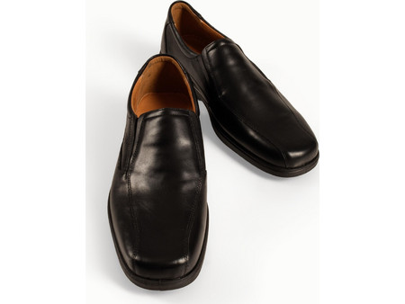 Boxer ανδρικά μαύρα δερμάτινα slip-on με χαμηλή σόλα