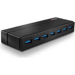 Lindy 43228 USB Hub 3.0 USB-A με 7 Θύρες USB-A & Εξωτερική Παροχή Ρεύματος