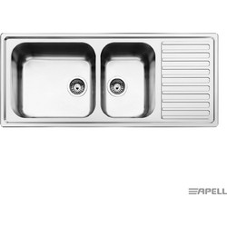 Apell Anniversario 8116 Ένθετος Νεροχύτης Inox Αντιστρεφόμενος Ματ 116x50cm