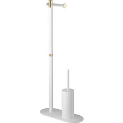 SINGLE POLE TOILET PAPER WITH BRUSH HOLDER