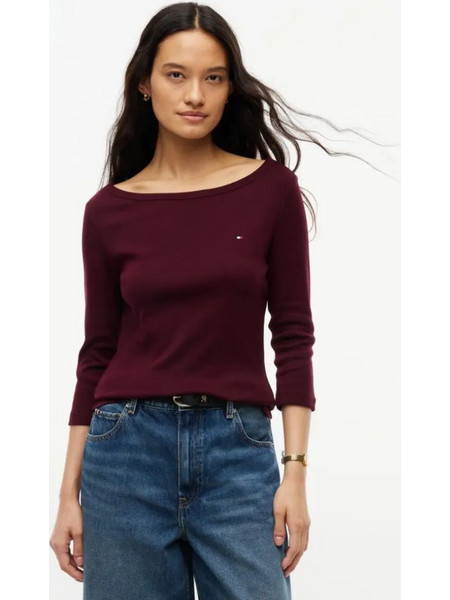 Tommy Hilfiger Slim T-Shirt Με Λαιμόκοψη Boat Και Μανίκι 3/4 WW0WW49928XIH