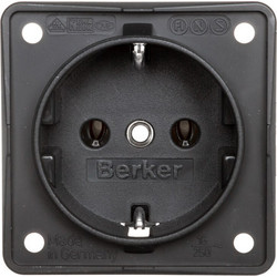 SCHUKO socket outlet, with screw terminals, Int. module inserts, anthr