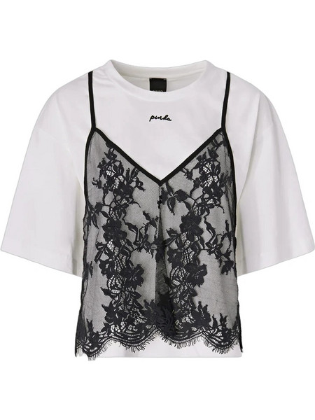 PINKO TULIPANO T-SHIRT ΜΠΛΟΥΖΑ 107155-A3FL-ZZ1-WHITE/BLACK