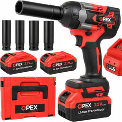 Verk Group OPEX TOOLS Παλμικό Κλειδί Μπαταρίας 21V Brushless 700Nm με 2 Μπαταρίες 3Ah, Καρυδάκια & Βαλίτσα 5907451391938