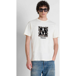 Antony Morato ανδρικό T-shirt με graphic print Regular Fit - KS02687FA100240 Κρέμ