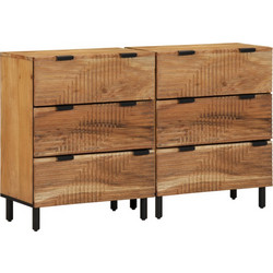 vidaXL Σετ Μπουφέδων 2 τμχ. 120 x 33 x 75 εκ Στερεό Ξύλο Ακακίας