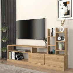 Σύνθεση τηλεόρασης χρώμα sepet oak 165x25x91,3εκ