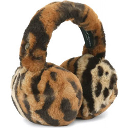 KURT GEIGER CELIA EARMUFFS ΓΟΥΝΑ ANIMAL PRINT LOGO ΜΑΥΡΟ/ΚΑΦΕ