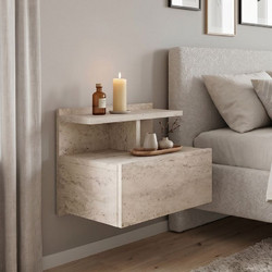 Κομοδίνο επιτοίχιο Mislina Megapap χρώμα travertine 40x33,2x32εκ
