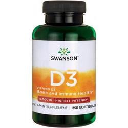 Swanson D3 5000iu 250 Μαλακές Κάψουλες