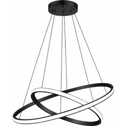 POWERTECH LED φωτιστικό οροφής PT-1527, 40W, 4000K, Φ60x120cm, μαύρο - PT-1527