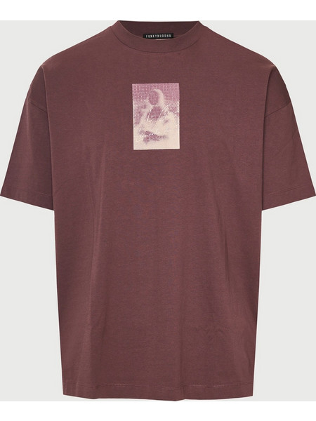 Oversized t-shirt La Gioconda - FUNKY BUDDHA x apoh London FBU014-604-04_SHADOW MAUVE