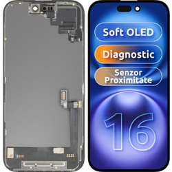 MP Οθόνη LCD Module για Apple iPhone 16, Soft OLED FHD, Διαγνωστική Έκδοση, Aftermarket, Μαύρη