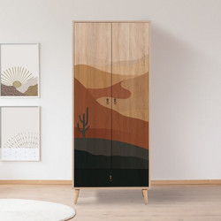 Wardrobe City Gardrop Desert Multicolor Melamine Coated Particle Board 80x45x190 cm