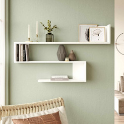 Wall Shelf Wal10-W White Melamine Coated Particle Board 120x14.5x71.4 cm