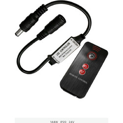 GLOBOSTAR(R) DIMMEROLI 73321 Σετ Dimmer με IR Ασύρματο Χειριστήριο με 1 x 6A 144W Κανάλι DC 12-24V 6A 144W Max IP20 - IR - Μ25 x Π1.3 x Υ0.5cm