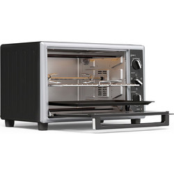 46 L Mini-Backofen mit Drehspiess, Umluft, Temperaturregelung und Timer, 1800 W, Schwarz
