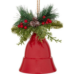 A.I. Decoration 94024 Καμπάνα Κρεμαστή Στολισμένη Μεταλλική 25x25x28cm Κόκκινη