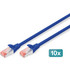 Digitus S/FTP Cat.6 Καλώδιο Δικτύου Ethernet 5m Blue 10τμχ