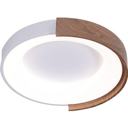 ΦΩΤΙΣΤΙΚΟ ΟΡΟΦΗΣ ΜΕΤΑΛΛΟ LED 32W 3200Lm 3CCT (3000Κ-4000K-6500K) Φ500mm ΛΕΥΚΟ-ΞΥΛΟ ARTE ILLUMINA YORU Eurolamp 144-51068