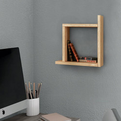 Ραφιέρα τοίχου Box Megapap χρώμα sapphire oak 30x22x30εκ