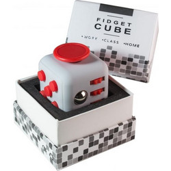 Anti Stress Fidget Cube Αγχολυτικός Κύβος Λευκό-κόκκινο (OEM)