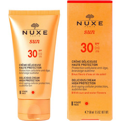 Nuxe Sun Delicious Αντηλιακή Κρέμα Προσώπου Αντιγηραντική Κατά των Πανάδων SPF30 50ml