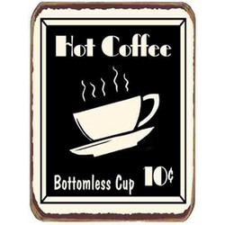 Ρετρό μαγνητάκι ψυγείου χειροποίητο ten cents coffee 6x8 εκ