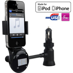 FM Transmitter / Pilot Car Charger for iPhone 4/4S