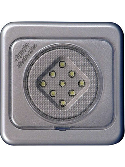 Φωτιστικό τοίχου Weather Spot Light GR-80/W/SL στεγανό IP65 με ασημί περίβλημα Olympia Electronics 923080002