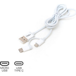Osio OTU-495W Καλώδιο USB σε micro USB & USB TYPE C με αντάπτορα - 1 m