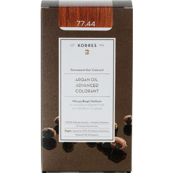 Korres Argan Oil Advanced Colorant 77.44 Ξανθό Έντονο Χάλκινο Μόνιμη Βαφή Μαλλιών Χωρίς Αμμωνία 50ml